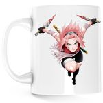 Casa si Gradina - Bucatarie si vesela - Cani si pahare - Cani si cesti - Cana Naruto Sakura Haruno Karate Girl Anime, alba, 330 ml - Infinity.ro