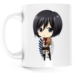 Casa si Gradina - Bucatarie si vesela - Cani si pahare - Cani si cesti - Cana Attack on Titan Mikasa Ackerman Stars Anime, alba, 330 ml - Infinity.ro