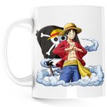 Casa si Gradina - Bucatarie si vesela - Cani si pahare - Cani si cesti - Cana One Piece Steag Pirati Monkey D Luffy, alba, 330 ml - Infinity.ro