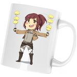 Casa si Gradina - Bucatarie si vesela - Cani si pahare - Cani si cesti - Cana Mikasa Ackerman Attack Titan Manga Anime, alba, 330 ml - Infinity.ro