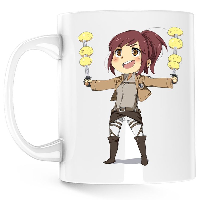 Casa si Gradina - Bucatarie si vesela - Cani si pahare - Cani si cesti - Cana Mikasa Ackerman Attack Titan Manga Anime, alba, 330 ml - Infinity.ro