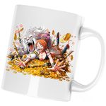 Casa si Gradina - Bucatarie si vesela - Cani si pahare - Cani si cesti - Cana One Piece Nami Comoara Leu Lion Cat, alba, 330 ml - Infinity.ro