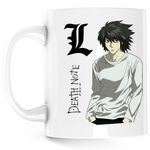 Casa si Gradina - Bucatarie si vesela - Cani si pahare - Cani si cesti - Cana Death Note L Detective Logo Anime Manga Takeshi, alba, 330 ml - Infinity.ro