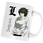Casa si Gradina - Bucatarie si vesela - Cani si pahare - Cani si cesti - Cana Death Note L Detective Logo Anime Manga Takeshi, alba, 330 ml - Infinity.ro