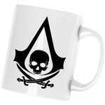 Casa si Gradina - Bucatarie si vesela - Cani si pahare - Cani si cesti - Cana Black Flag Assassin's Creed Logo Emblem, alba, 330 ml - Infinity.ro