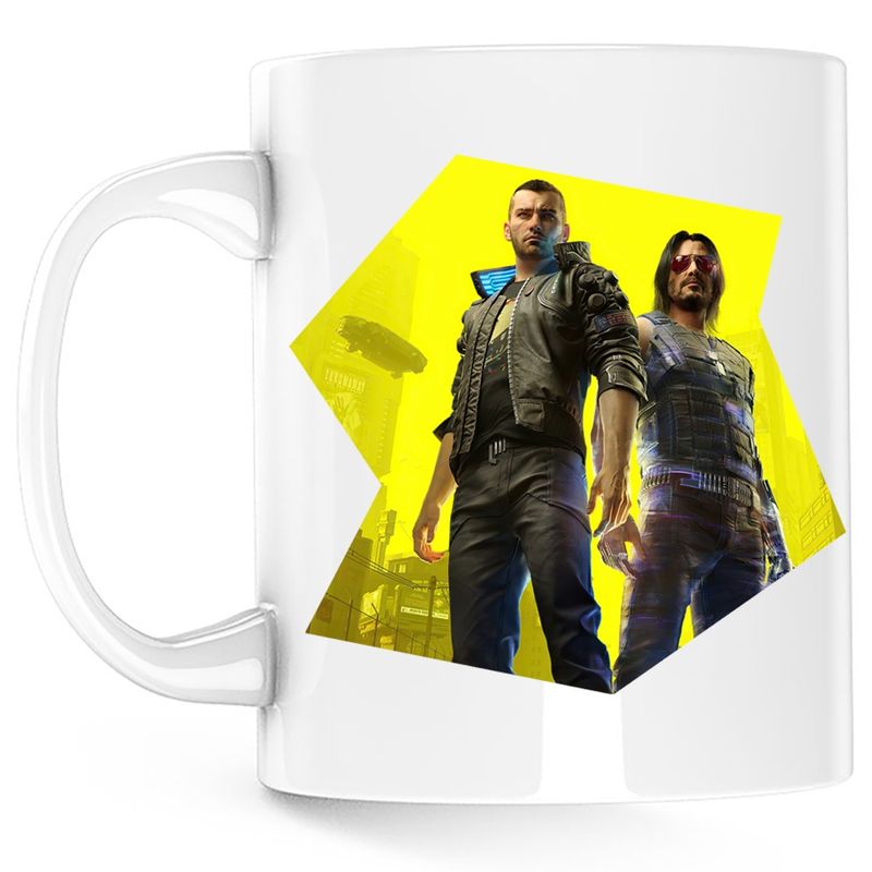 Casa si Gradina - Bucatarie si vesela - Cani si pahare - Cani si cesti - Cana Cyberpunk 2077 Night City California, alba, 330 ml - Infinity.ro