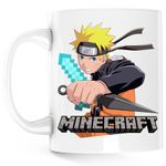 Casa si Gradina - Bucatarie si vesela - Cani si pahare - Cani si cesti - Cana Naruto Minecraft Creator Kunai Diamond Sword, alba, 330 ml - Infinity.ro