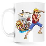 Casa si Gradina - Bucatarie si vesela - Cani si pahare - Cani si cesti - Cana One Piece Straw Hat Pirates Monkey Corabie, alba, 330 ml - Infinity.ro