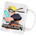 Casa si Gradina - Bucatarie si vesela - Cani si pahare - Cani si cesti - Cana Naruto Minecraft Creator Kunai Diamond Sword, alba, 330 ml - Infinity.ro