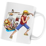 Casa si Gradina - Bucatarie si vesela - Cani si pahare - Cani si cesti - Cana One Piece Straw Hat Pirates Monkey Corabie, alba, 330 ml - Infinity.ro