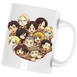 Casa si Gradina - Bucatarie si vesela - Cani si pahare - Cani si cesti - Cana Attack on Titan Team Gang Anime Manga, alba, 330 ml - Infinity.ro