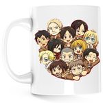 Casa si Gradina - Bucatarie si vesela - Cani si pahare - Cani si cesti - Cana Attack on Titan Team Gang Anime Manga, alba, 330 ml - Infinity.ro