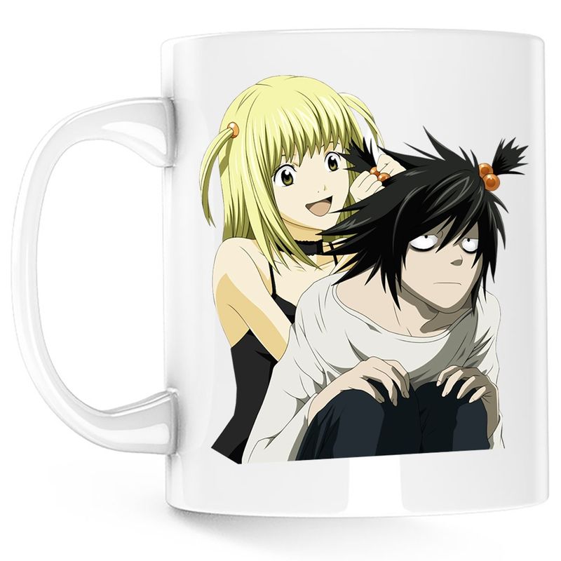 Casa si Gradina - Bucatarie si vesela - Cani si pahare - Cani si cesti - Cana Death Note L Detectiv Misa Amane Codite, alba, 330 ml - Infinity.ro