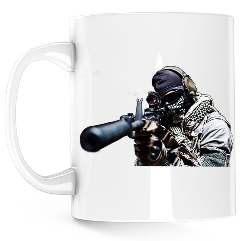 Casa si Gradina - Bucatarie si vesela - Cani si pahare - Cani si cesti - Cana Call of Duty Sniper War Army, alba, 330 ml - Infinity.ro