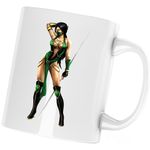 Casa si Gradina - Bucatarie si vesela - Cani si pahare - Cani si cesti - Cana Mortal Kombat Jade Shaolin Monk Karate Girl, alba, 330 ml - Infinity.ro