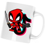 Casa si Gradina - Bucatarie si vesela - Cani si pahare - Cani si cesti - Cana Deadpool Baby Ninja Tiktok, alba, 330 ml - Infinity.ro