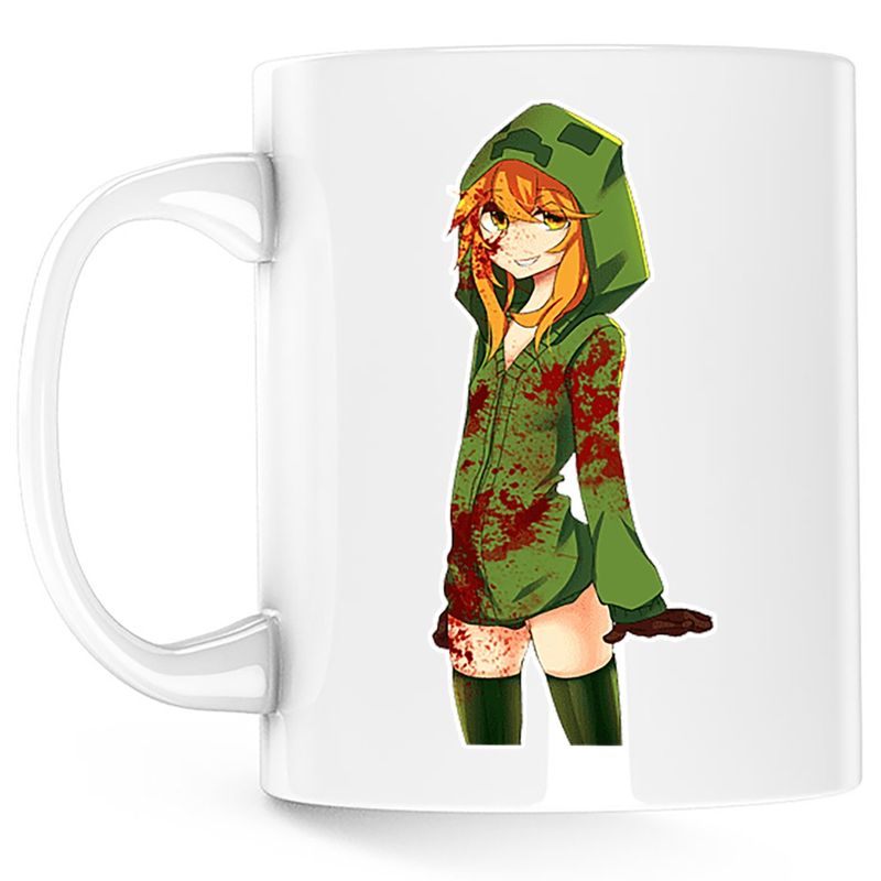 Casa si Gradina - Bucatarie si vesela - Cani si pahare - Cani si cesti - Cana Minecraft Anime Cool Creeper, alba, 330 ml - Infinity.ro
