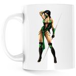 Casa si Gradina - Bucatarie si vesela - Cani si pahare - Cani si cesti - Cana Mortal Kombat Jade Shaolin Monk Karate Girl, alba, 330 ml - Infinity.ro