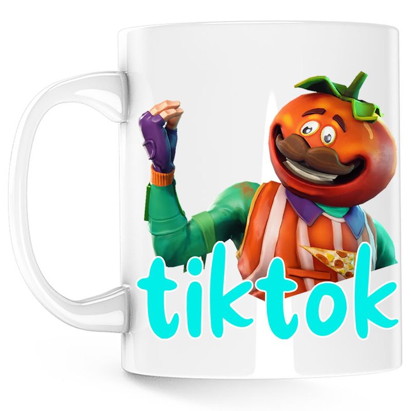 Casa si Gradina - Bucatarie si vesela - Cani si pahare - Cani si cesti - Cana Tomato Fortnite Epic Tiktok, alba, 330 ml - Infinity.ro