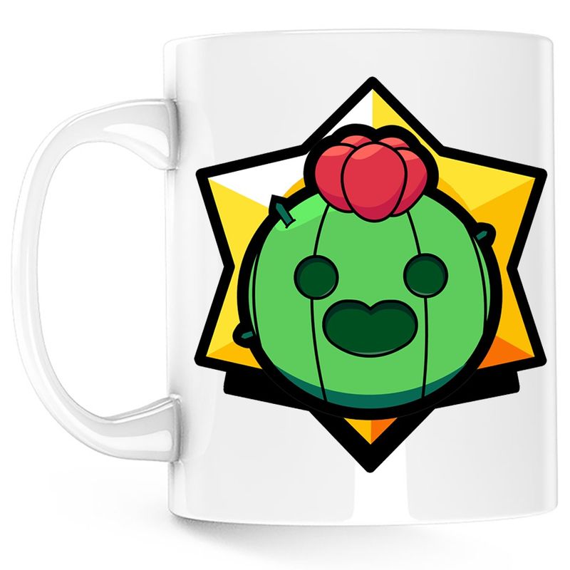 Casa si Gradina - Bucatarie si vesela - Cani si pahare - Cani si cesti - Cana Brawl Stars Spike Head Play, alba, 330 ml - Infinity.ro