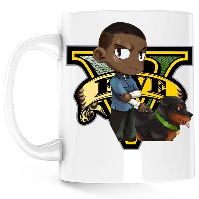 Casa si Gradina - Bucatarie si vesela - Cani si pahare - Cani si cesti - Cana Grand Theft Auto Franklin GTA, alba, 330 ml - Infinity.ro