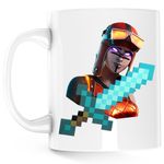 Casa si Gradina - Bucatarie si vesela - Cani si pahare - Cani si cesti - Cana Blaze Fortnite Minecraft Diamond Sabie, alba, 330 ml - Infinity.ro