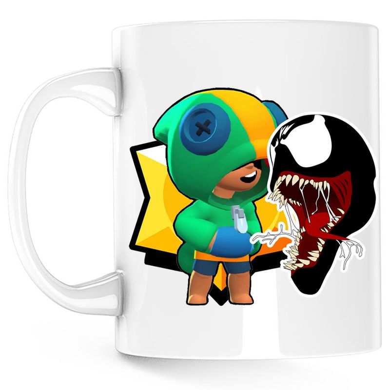 Casa si Gradina - Bucatarie si vesela - Cani si pahare - Cani si cesti - Cana Venom Brawl Stars Leon Epic Fight, alba, 330 ml - Infinity.ro