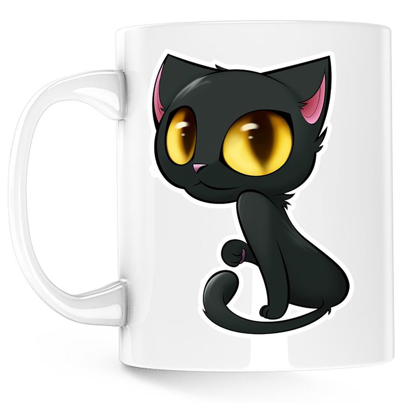 Casa si Gradina - Bucatarie si vesela - Cani si pahare - Cani si cesti - Cana Cartoon Cat Cute Miau, alba, 330 ml - Infinity.ro