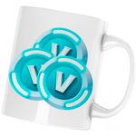 Casa si Gradina - Bucatarie si vesela - Cani si pahare - Cani si cesti - Cana Fortnite VBucks Battle Royale, alba, 330 ml - Infinity.ro