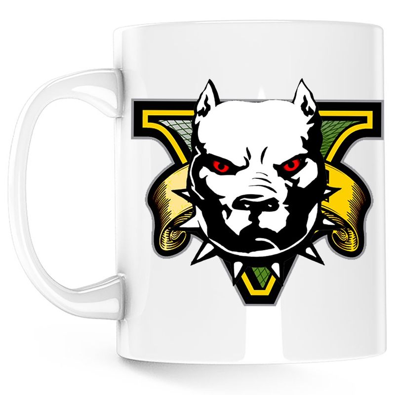 Casa si Gradina - Bucatarie si vesela - Cani si pahare - Cani si cesti - Cana Attack Dog GTA Minecraft, alba, 330 ml - Infinity.ro