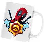 Casa si Gradina - Bucatarie si vesela - Cani si pahare - Cani si cesti - Cana Deadpool Brawl Stars Legend Player, alba, 330 ml - Infinity.ro