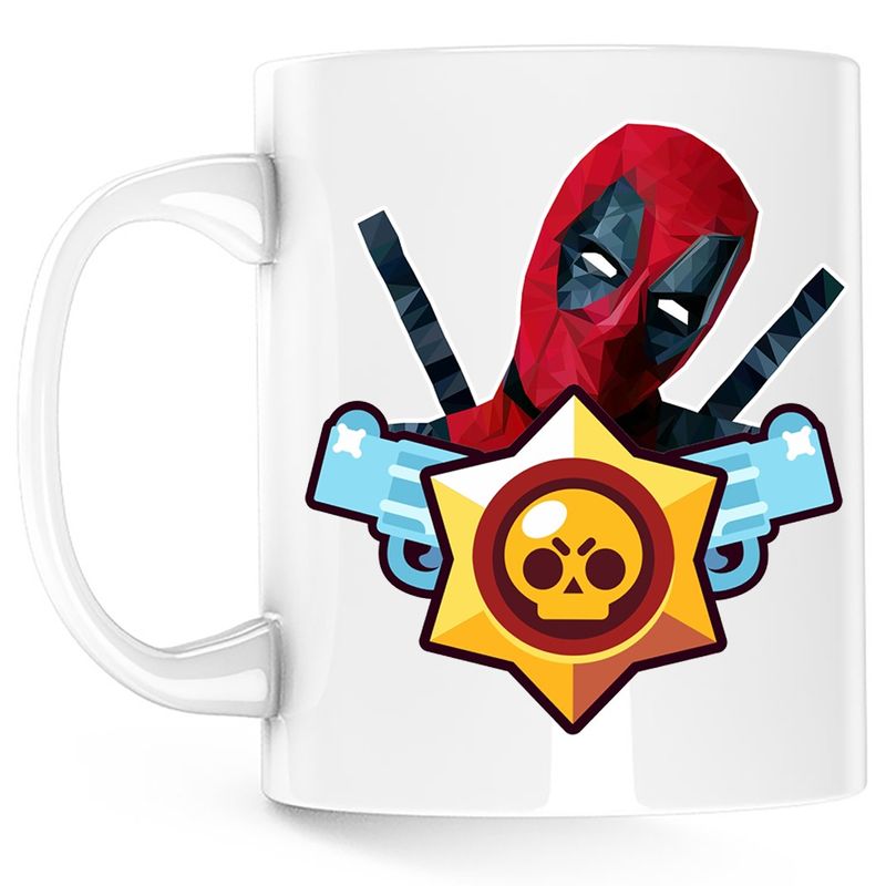 Casa si Gradina - Bucatarie si vesela - Cani si pahare - Cani si cesti - Cana Deadpool Brawl Stars Legend Player, alba, 330 ml - Infinity.ro