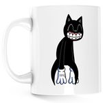 Casa si Gradina - Bucatarie si vesela - Cani si pahare - Cani si cesti - Cana Cartoon Cat Lazy, alba, 330 ml - Infinity.ro