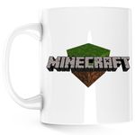 Casa si Gradina - Bucatarie si vesela - Cani si pahare - Cani si cesti - Cana Minecraft Logo Block, alba, 330 ml - Infinity.ro