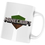 Casa si Gradina - Bucatarie si vesela - Cani si pahare - Cani si cesti - Cana Minecraft Logo Block, alba, 330 ml - Infinity.ro
