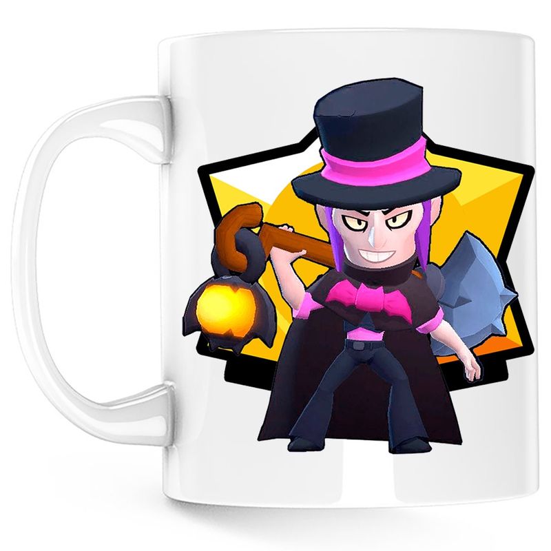 Casa si Gradina - Bucatarie si vesela - Cani si pahare - Cani si cesti - Cana Mortis Hat Brawl Stars, alba, 330 ml - Infinity.ro