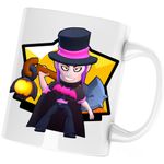 Casa si Gradina - Bucatarie si vesela - Cani si pahare - Cani si cesti - Cana Mortis Hat Brawl Stars, alba, 330 ml - Infinity.ro