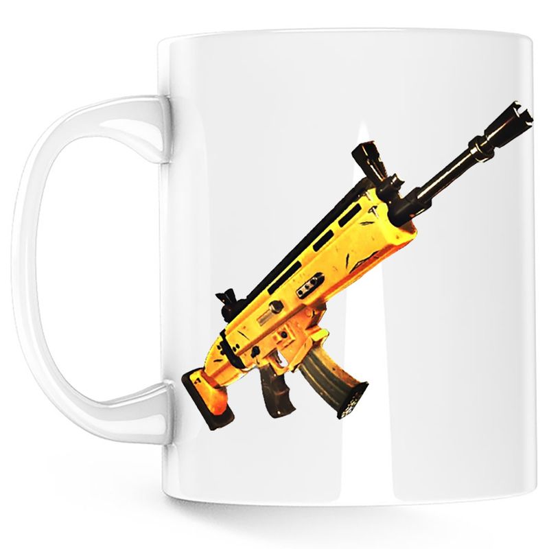 Casa si Gradina - Bucatarie si vesela - Cani si pahare - Cani si cesti - Cana Scar Fortnite Gun Battle Royale, alba, 330 ml - Infinity.ro