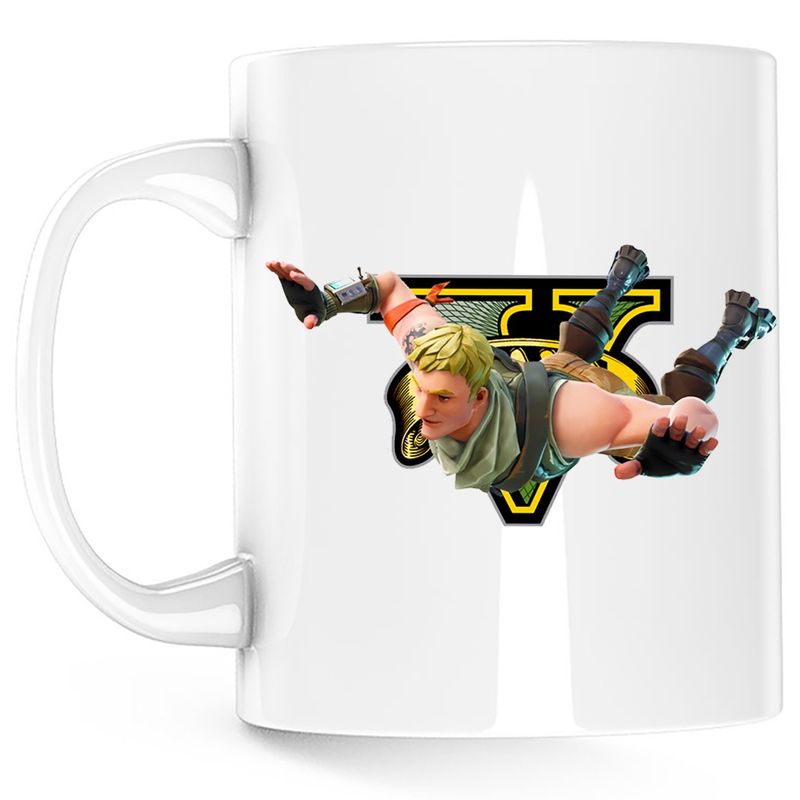 Casa si Gradina - Bucatarie si vesela - Cani si pahare - Cani si cesti - Cana Fortnite Dropping, alba, 330 ml - Infinity.ro
