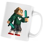 Casa si Gradina - Bucatarie si vesela - Cani si pahare - Cani si cesti - Cana Skin Green Swords Minecraft, alba, 330 ml - Infinity.ro