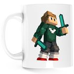 Casa si Gradina - Bucatarie si vesela - Cani si pahare - Cani si cesti - Cana Skin Green Swords Minecraft, alba, 330 ml - Infinity.ro