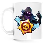 Casa si Gradina - Bucatarie si vesela - Cani si pahare - Cani si cesti - Cana Raven Fortnite Brawl Stars Epic, alba, 330 ml - Infinity.ro