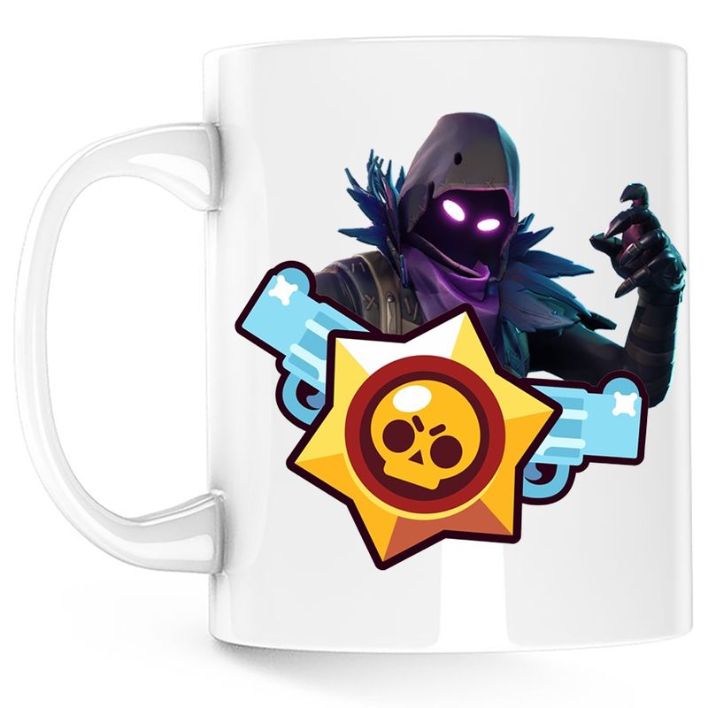 Casa si Gradina - Bucatarie si vesela - Cani si pahare - Cani si cesti - Cana Raven Fortnite Brawl Stars Epic, alba, 330 ml - Infinity.ro