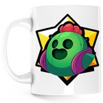Casa si Gradina - Bucatarie si vesela - Cani si pahare - Cani si cesti - Cana Brawl Stars Spike Green, alba, 330 ml - Infinity.ro