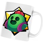 Casa si Gradina - Bucatarie si vesela - Cani si pahare - Cani si cesti - Cana Brawl Stars Spike Green, alba, 330 ml - Infinity.ro
