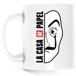 Casa si Gradina - Bucatarie si vesela - Cani si pahare - Cani si cesti - Cana La Casa de Papel Mask Love Gift, alba, 330 ml - Infinity.ro