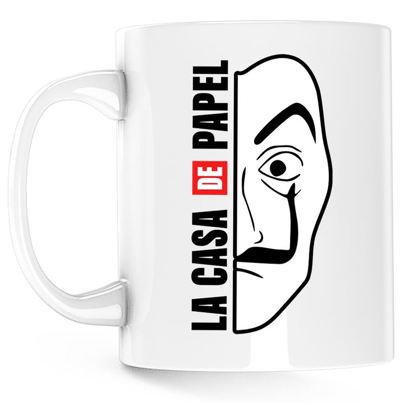 Casa si Gradina - Bucatarie si vesela - Cani si pahare - Cani si cesti - Cana La Casa de Papel Mask Love Gift, alba, 330 ml - Infinity.ro