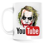 Casa si Gradina - Bucatarie si vesela - Cani si pahare - Cani si cesti - Cana Joker Youtube Creator Youtuber, alba, 330 ml - Infinity.ro