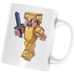 Casa si Gradina - Bucatarie si vesela - Cani si pahare - Cani si cesti - Cana Minecraft Gold Skin Cool, alba, 330 ml - Infinity.ro
