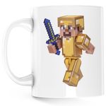 Casa si Gradina - Bucatarie si vesela - Cani si pahare - Cani si cesti - Cana Minecraft Gold Skin Cool, alba, 330 ml - Infinity.ro